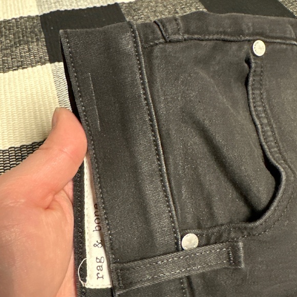 Rag & Bone amazing shape glitter coated dash stretchy charcoal black jeans - Picture 4 of 8